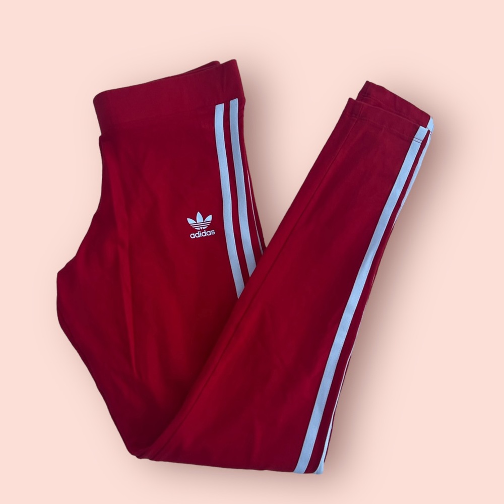 **SOLD** ADIDAS | Full length leggings Red 10 - Picture 1 of 10